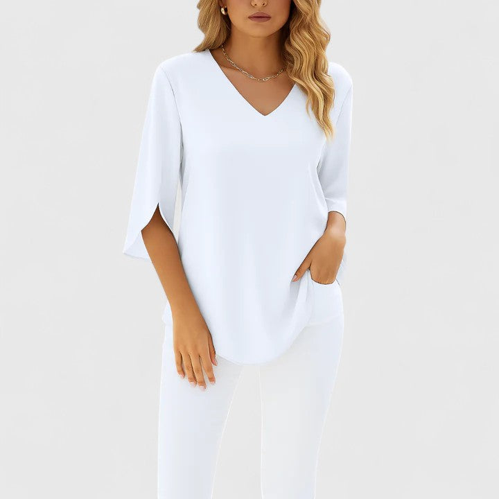 Blusa de mujer con escote en V