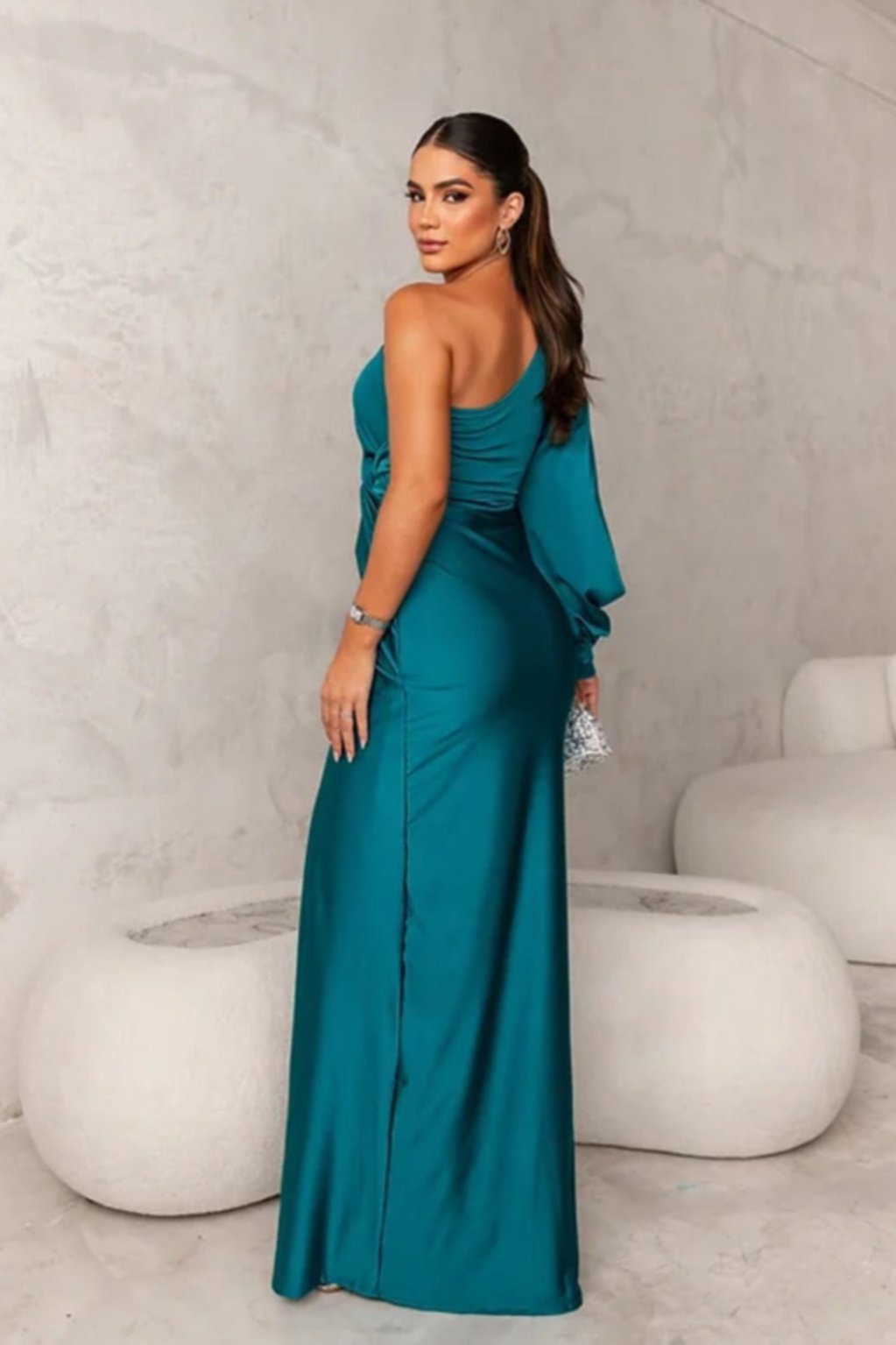 Robe de soirée pour femme en satin
