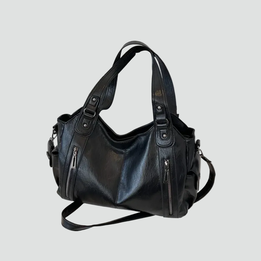 Ampia borsa tote da donna a spalla in pelle sintetica