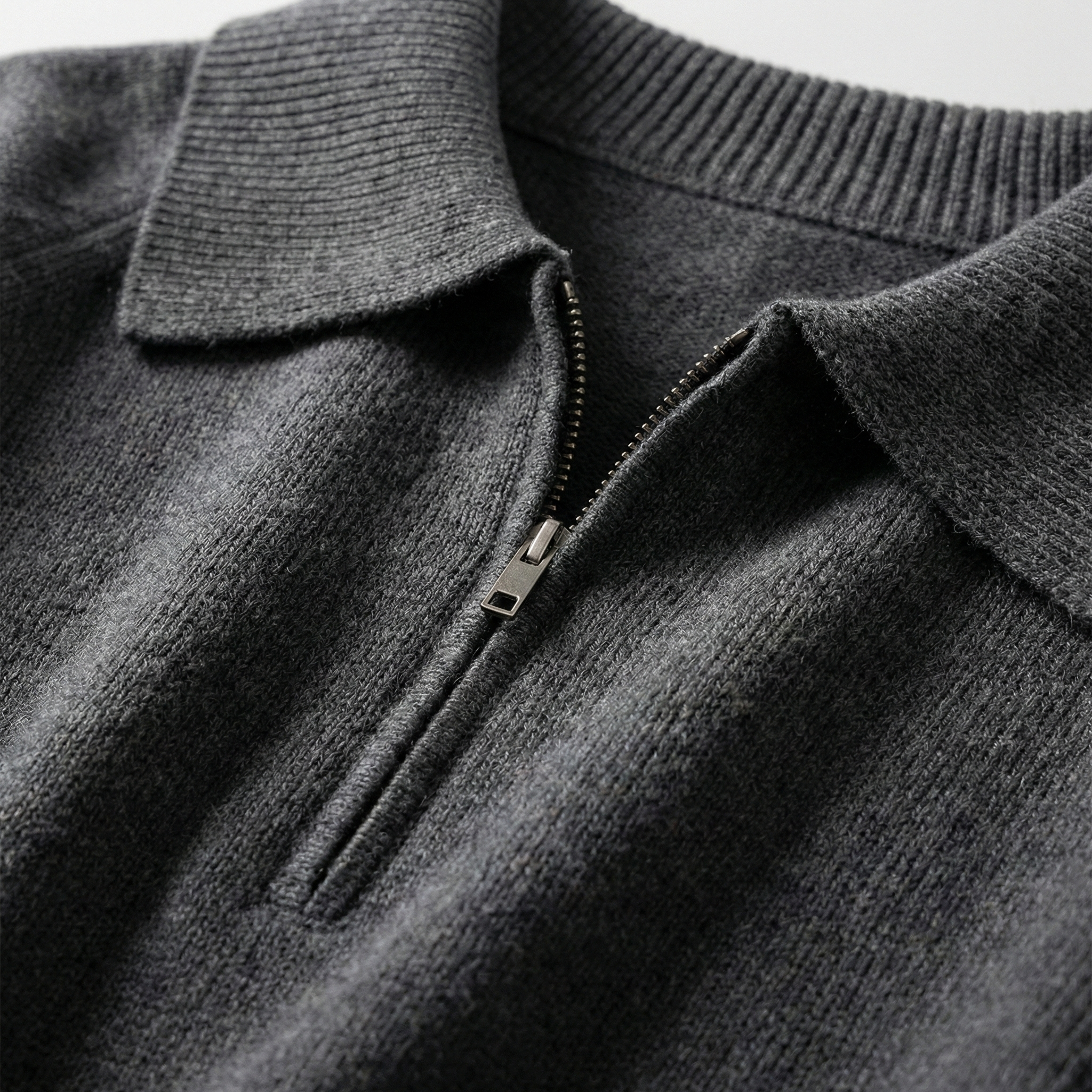 Women's Half-Zip Sweater Cotton-Blend Polo Collar