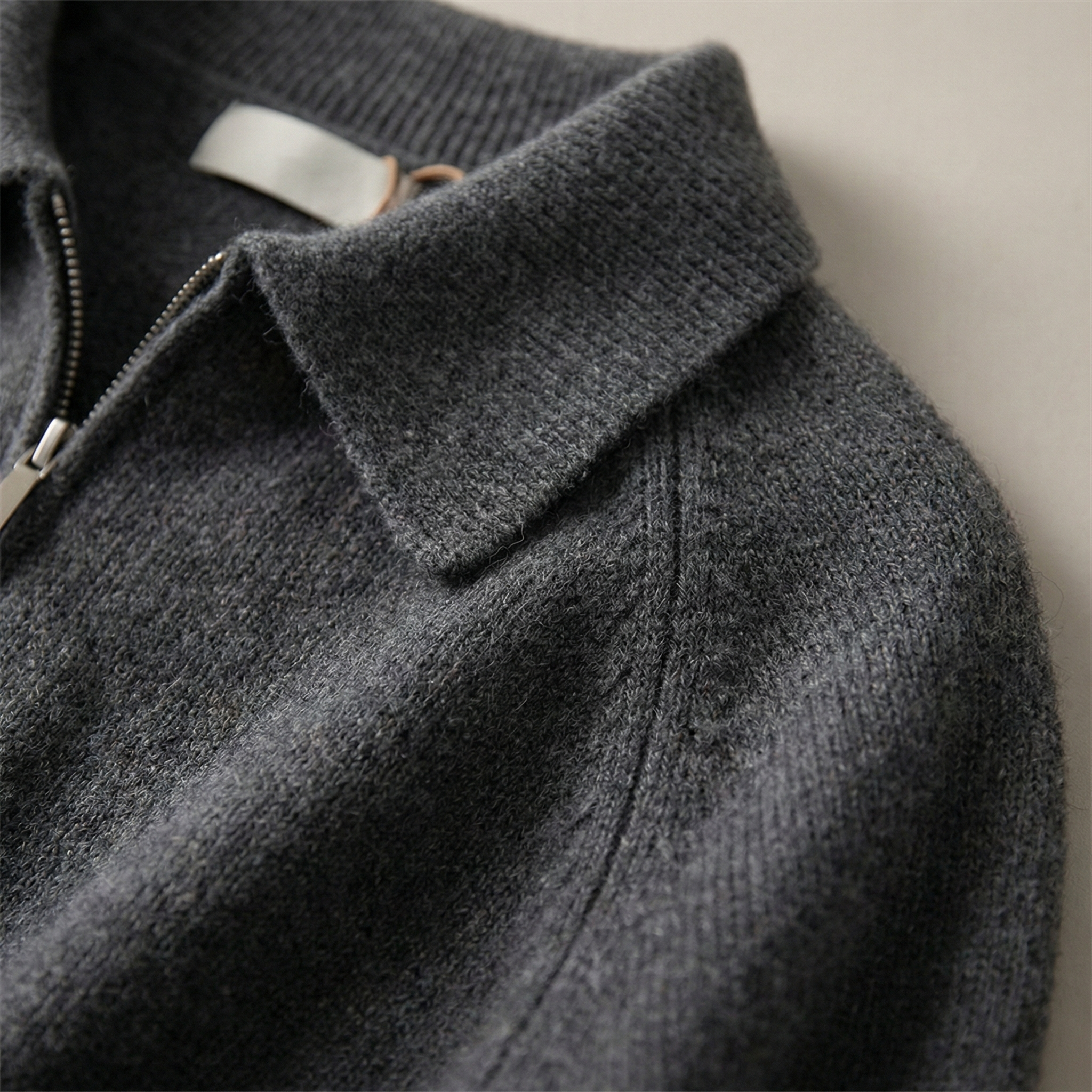 Women's Half-Zip Sweater Cotton-Blend Polo Collar