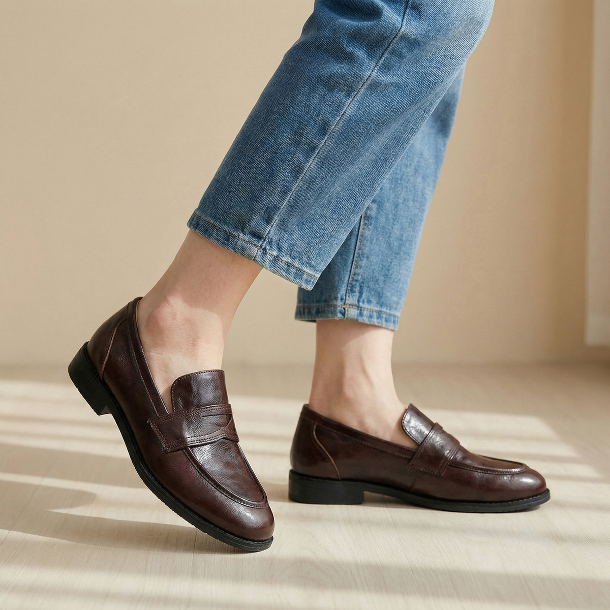 Women's Leather Loafers Classic Retro Soft Finish