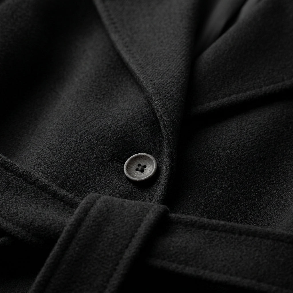 Women's Wool-Blend Coat Notched Collar Belted