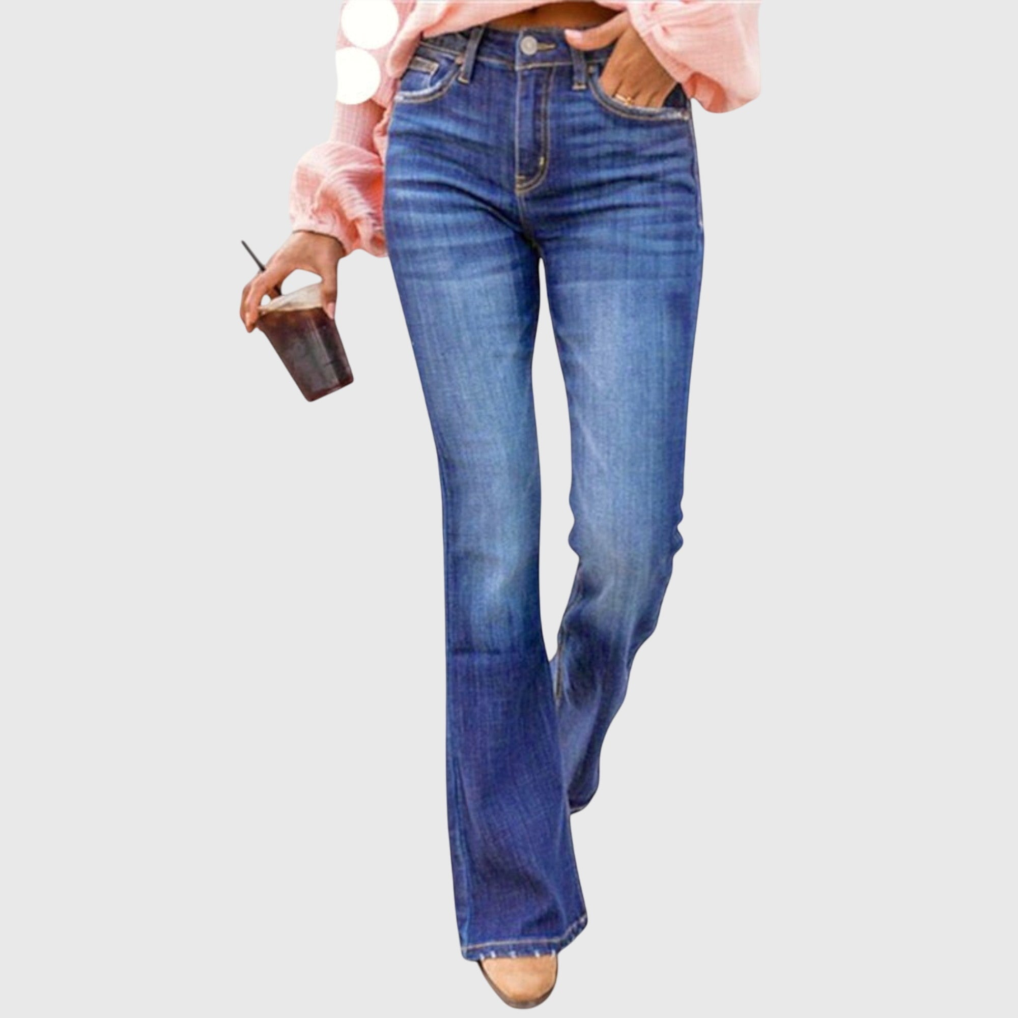 Pantaloni a gamba larga da donna con tasche laterali