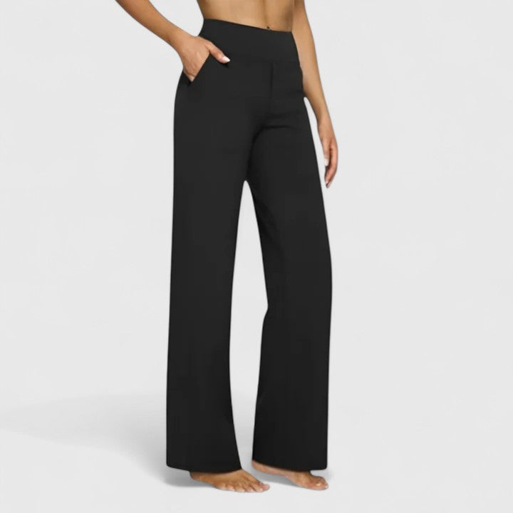 Pantaloni a gamba larga da donna con tasche laterali