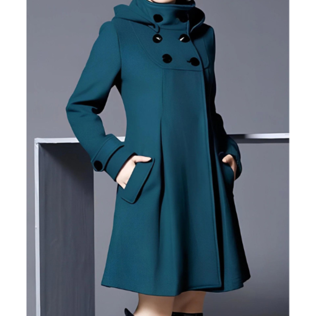 Women's Hooded Coat Fluid Silhouette Winter Design