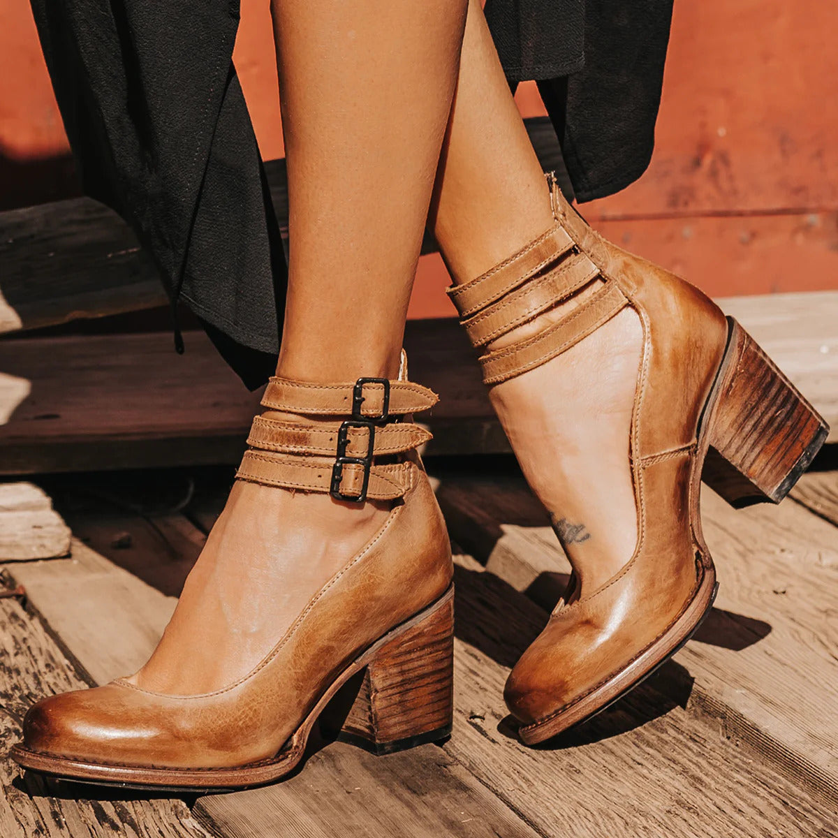 Tacones de cuero para mujer