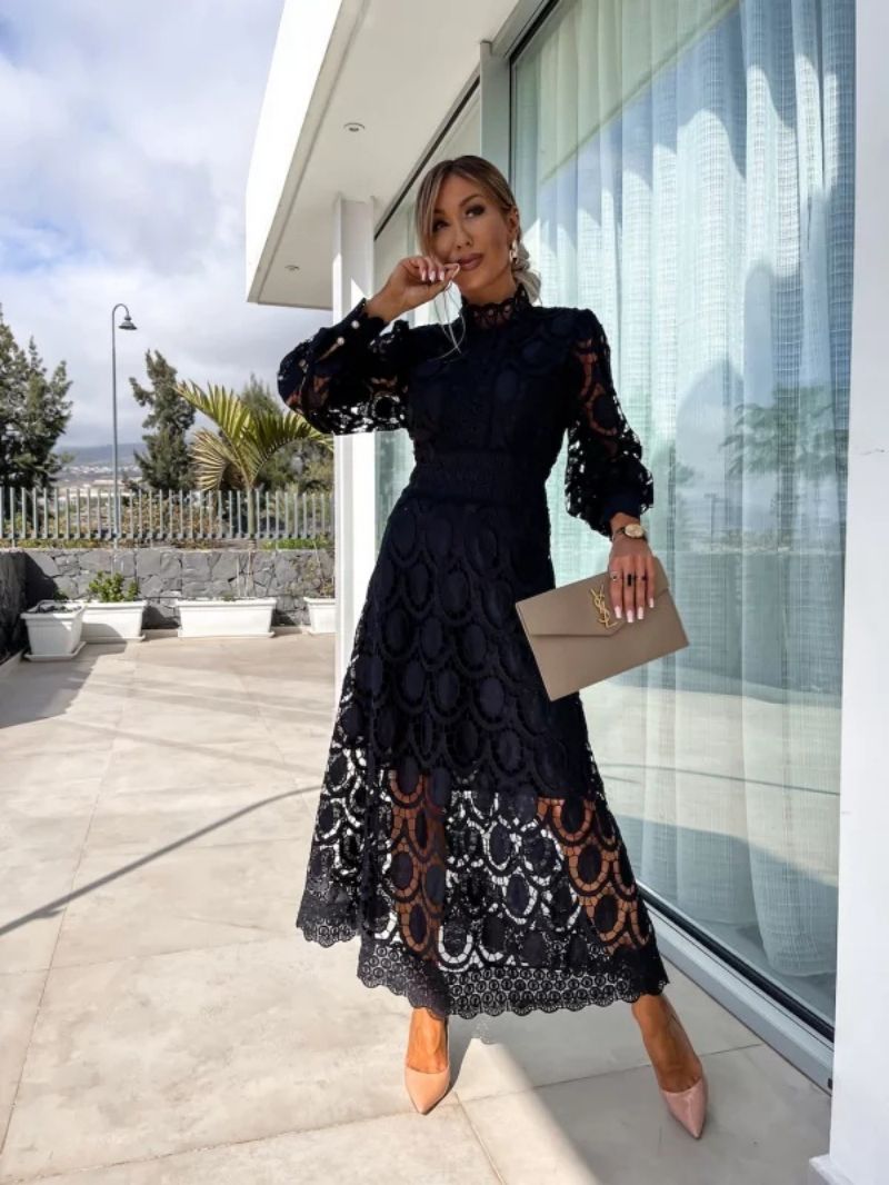 Women's Wedding Guest Dress lace trim