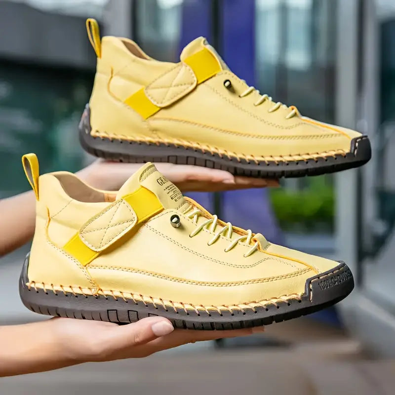Zapatillas de cuero para mujer con soporte ortopédico