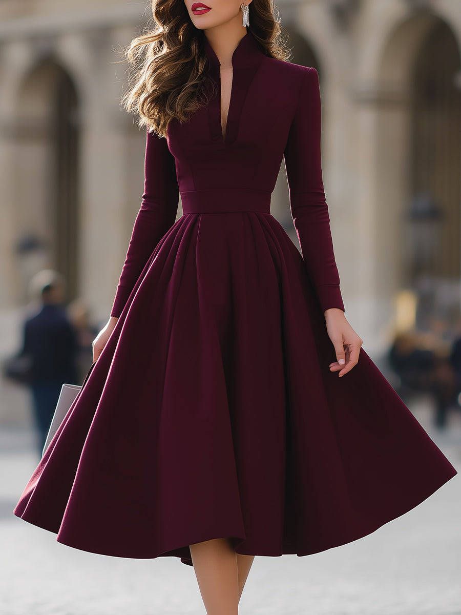 Women's Midi Dress V-neck