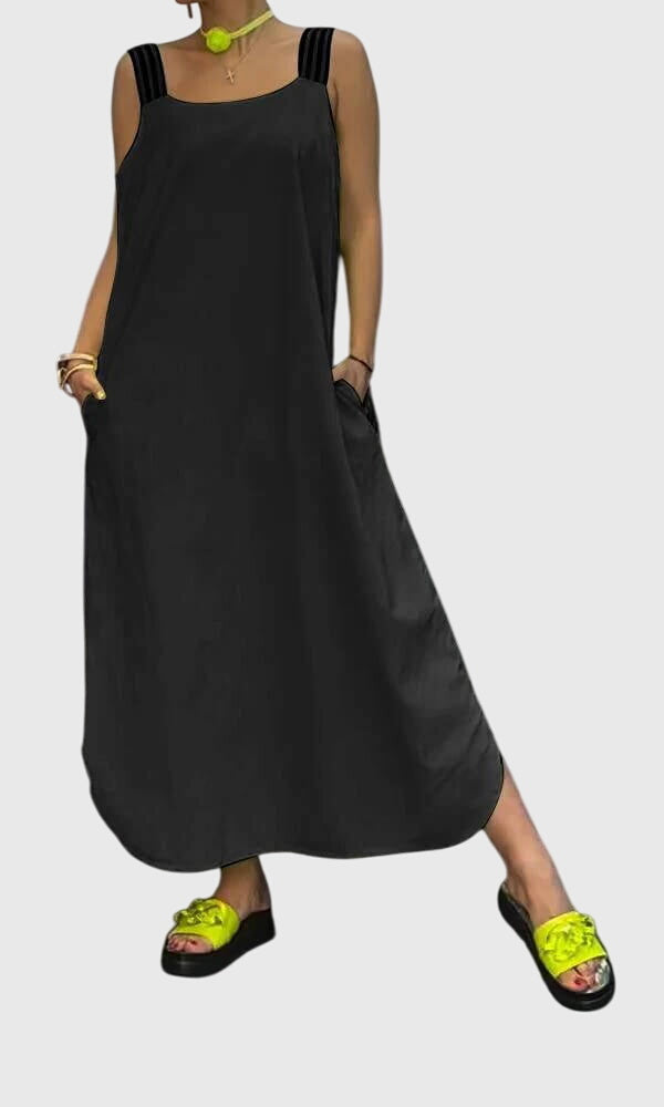 Women's Midi Dress vertical stripe pattern
