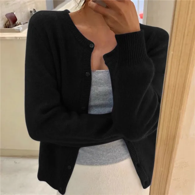 Women's Soft Knit Cardigan Wide Fit Timeless Elegant