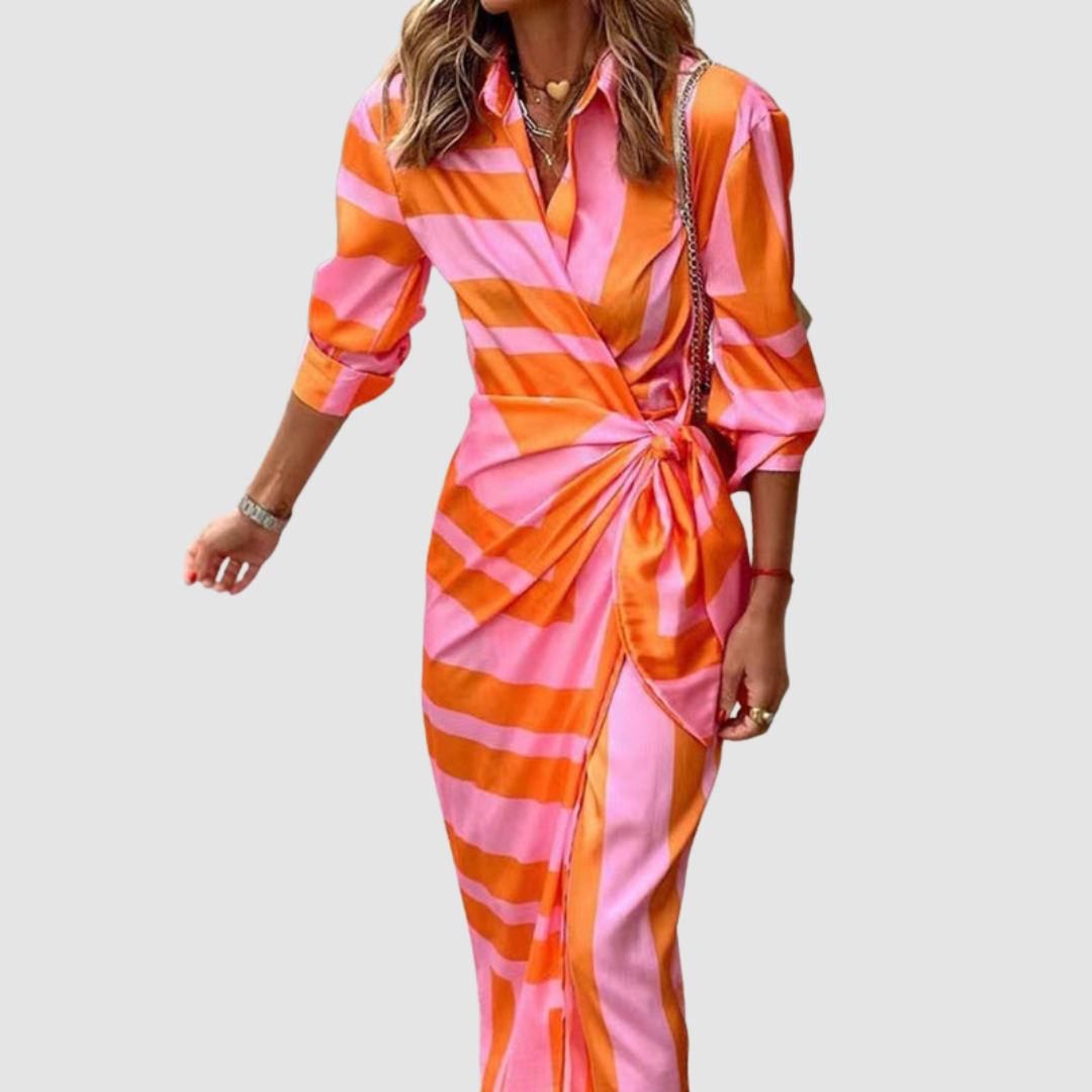 Women's Dress vertical stripe pattern