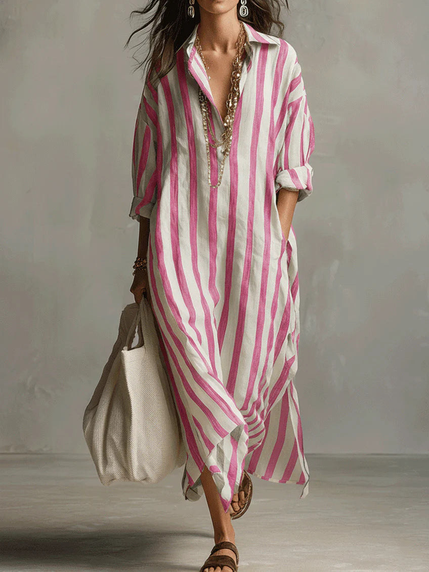Women's Maxi Dress Linen side pockets