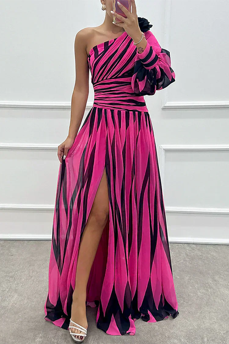 Women's Maxi Dress vertical stripe pattern