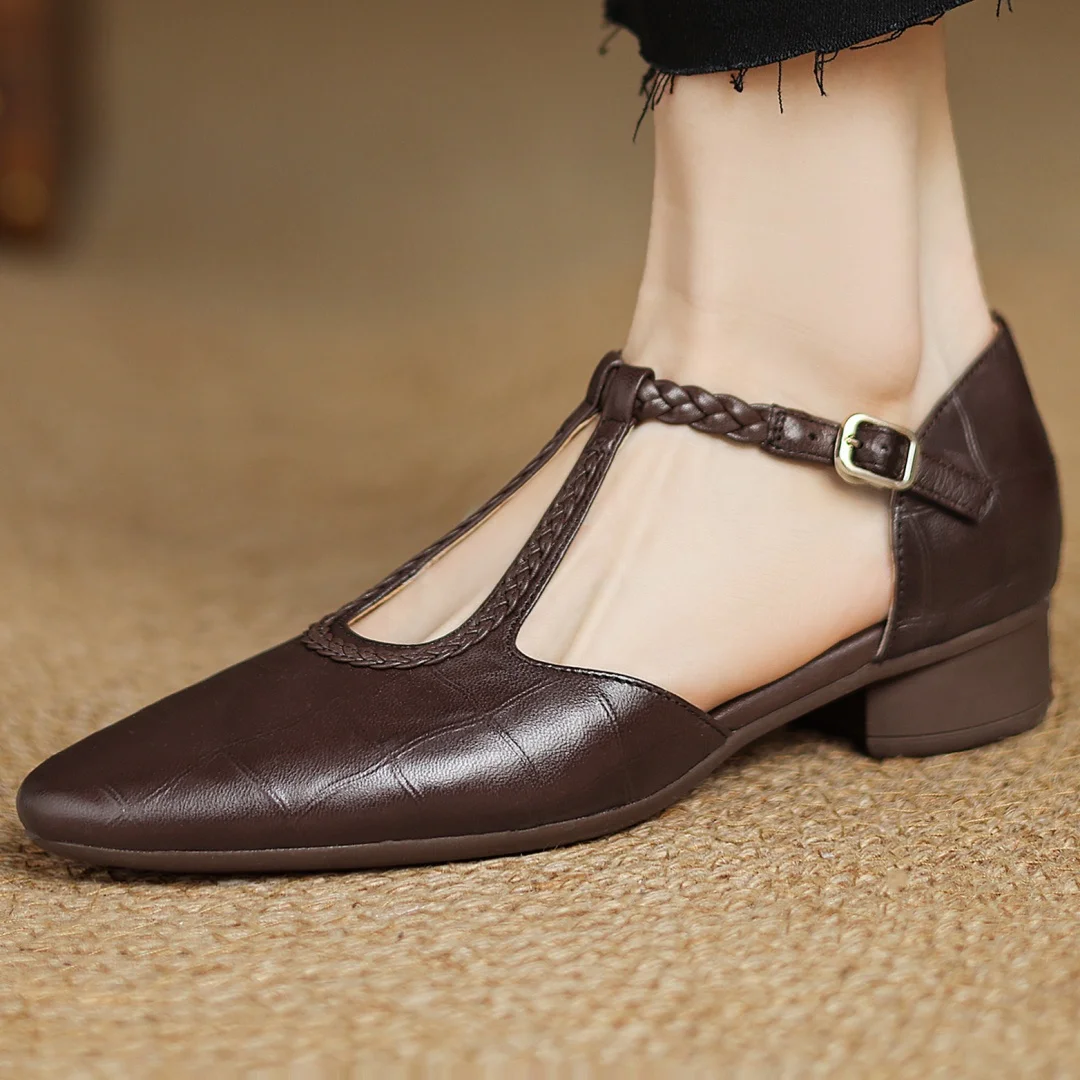 Chaussures Mary Jane pour femmes en cuir