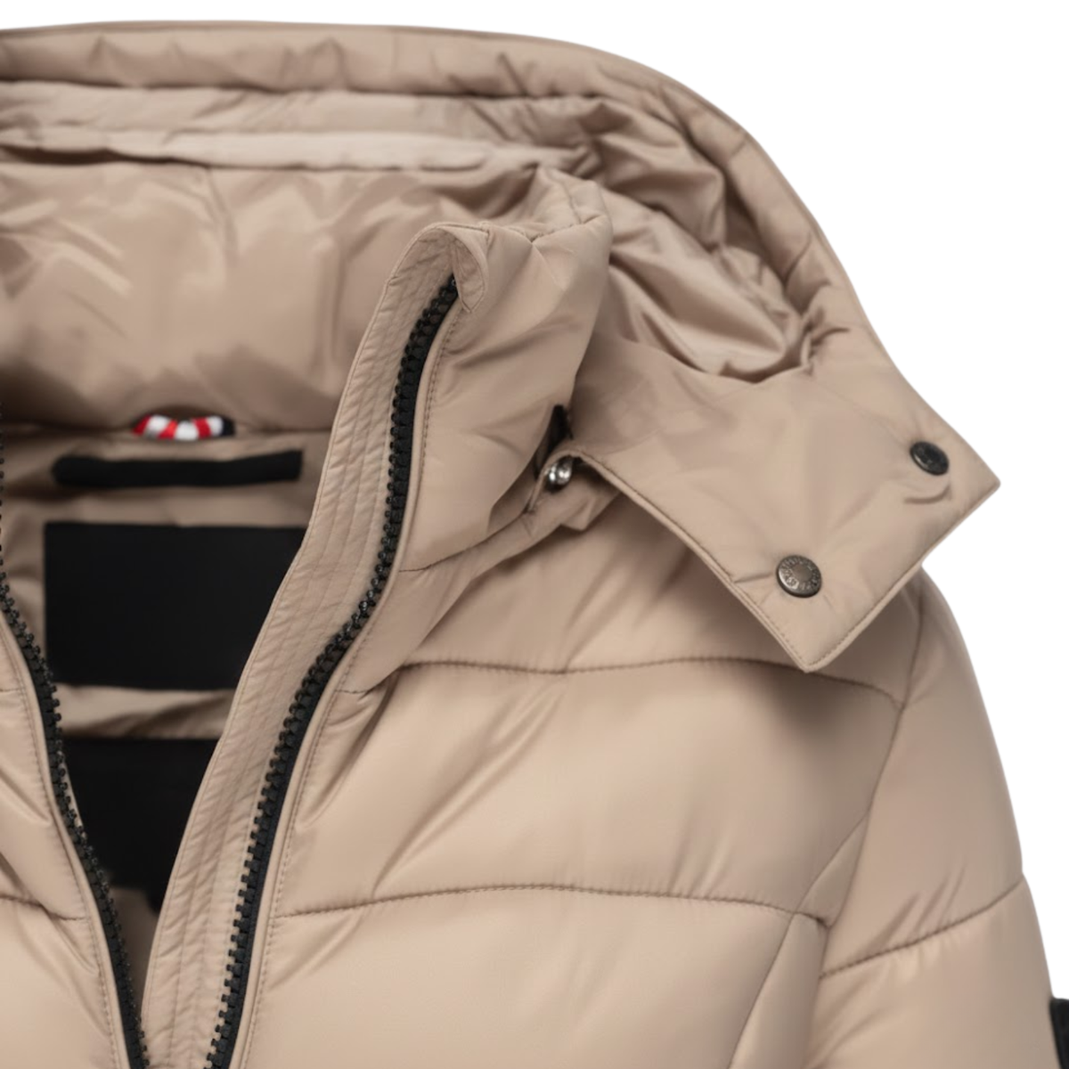 Parka acolchada de longitud media para mujer, con capucha y corte entallado, estilo invernal