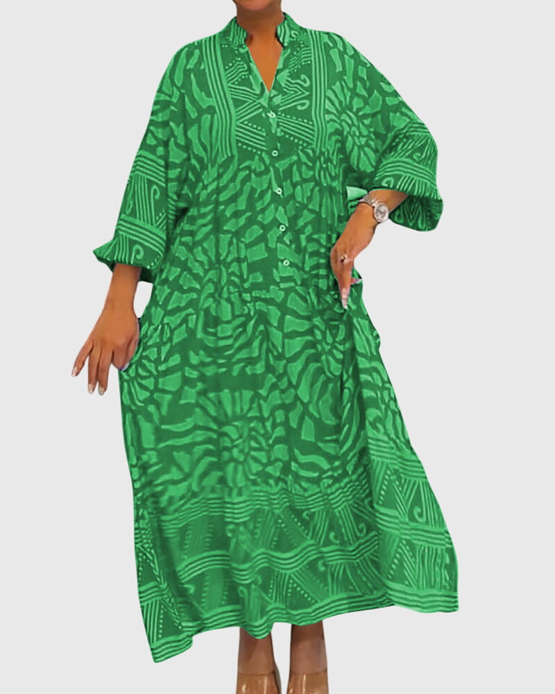 Abito midi da donna con scollo a V