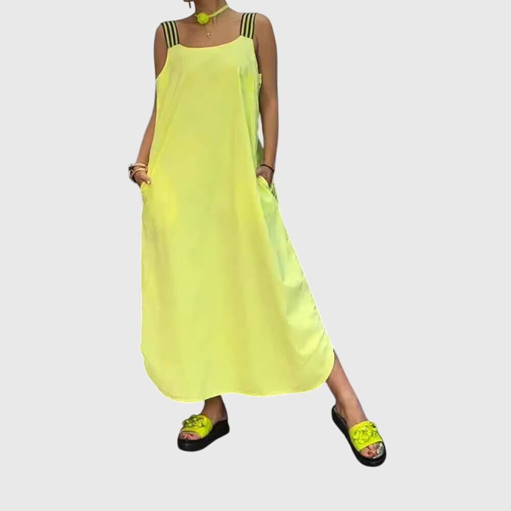 Women's Midi Dress vertical stripe pattern