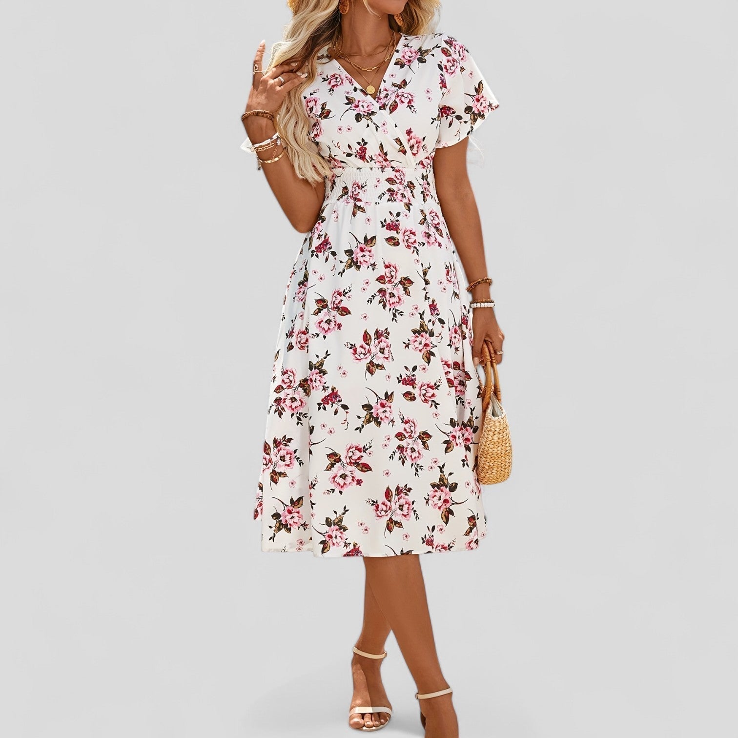 Women's Midi Dress V-neck