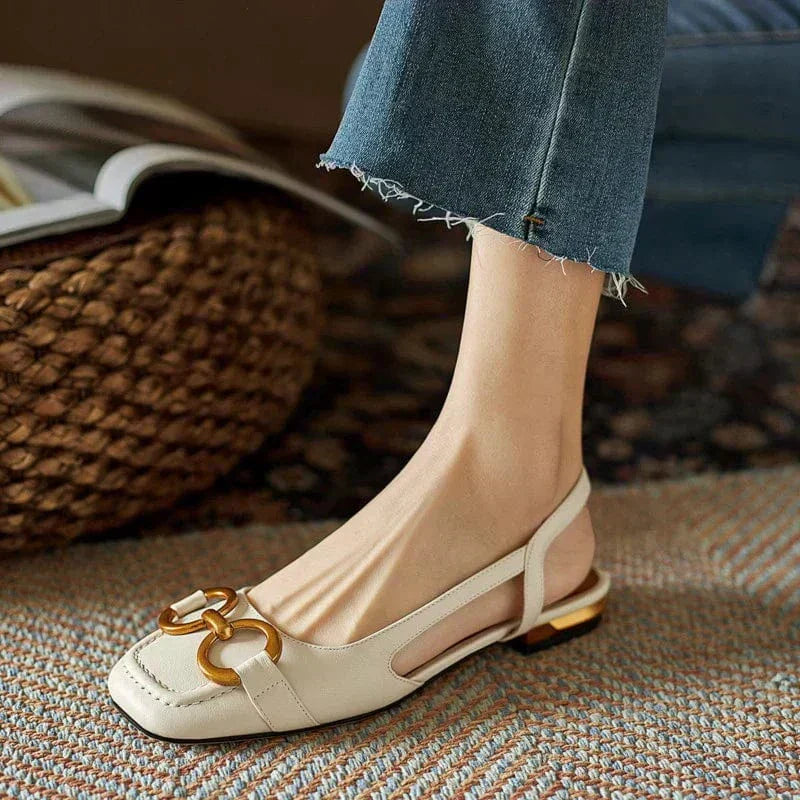 Tacones de mujer de cuero con soporte ortopédico