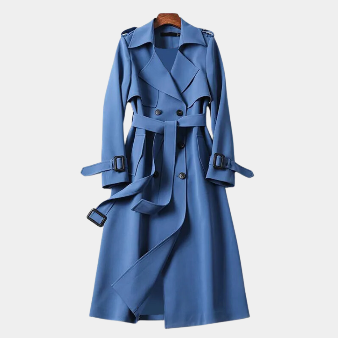 Women's Long Trench Coat Premium Fabric Winter Warmth