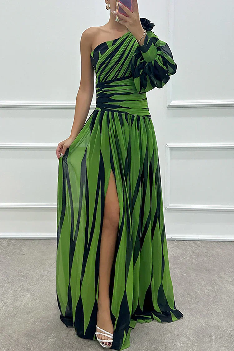 Women's Maxi Dress vertical stripe pattern