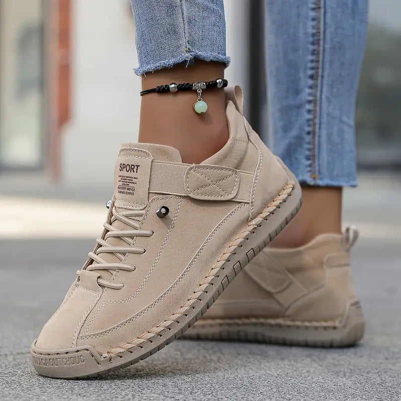 Zapatillas de cuero para mujer con soporte ortopédico