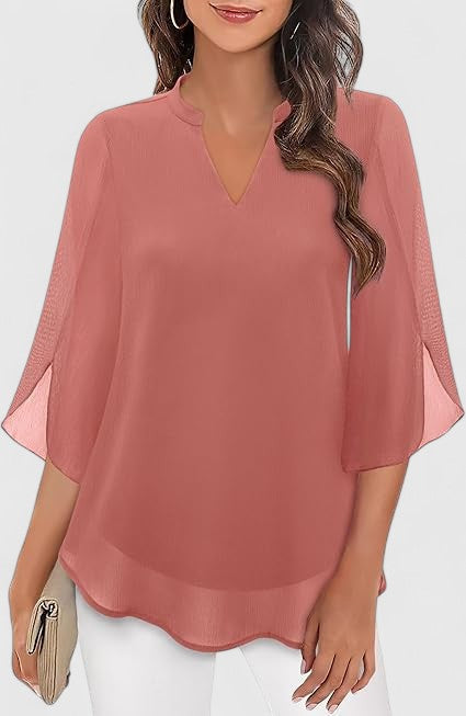 Women's Blouse Denim V-neck