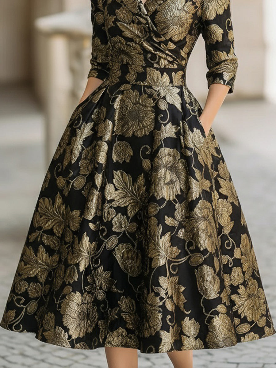 Women's Midi Dress V-neck