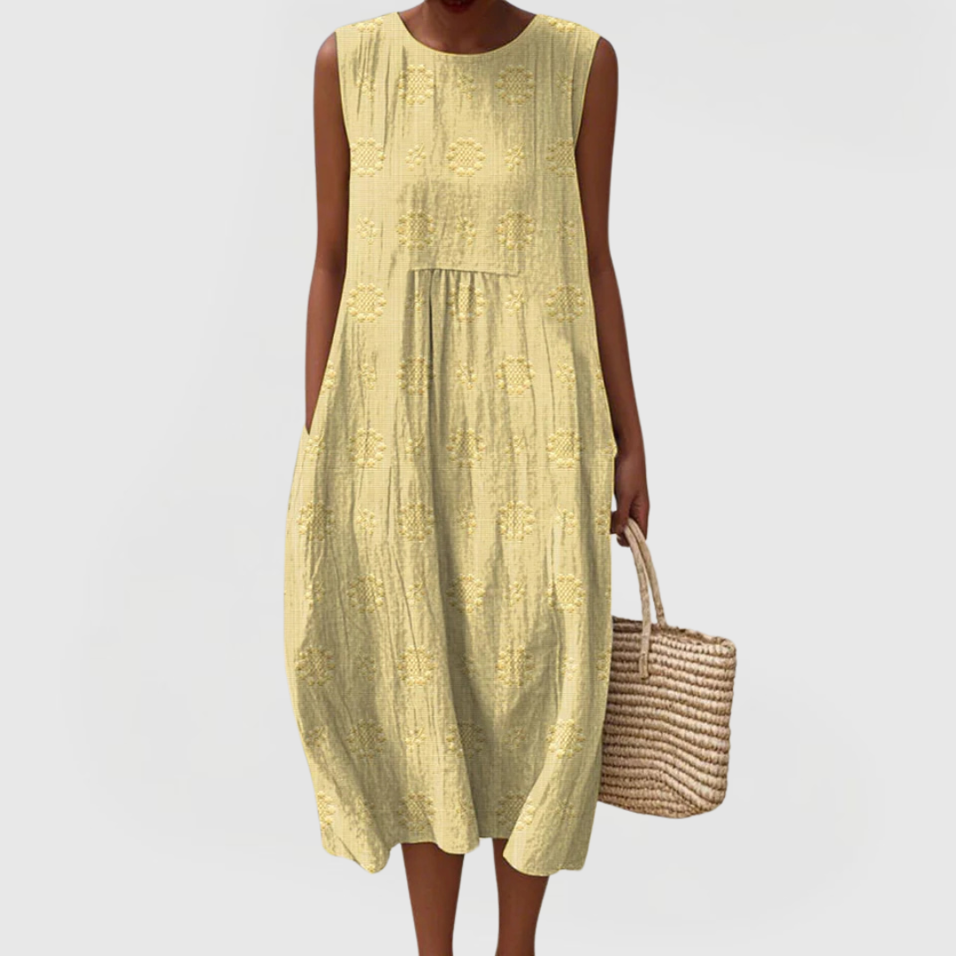 Robe midi pour femmes avec poches latérales