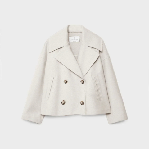 Women's Short Double-Breasted Coat Tailored Silhouette