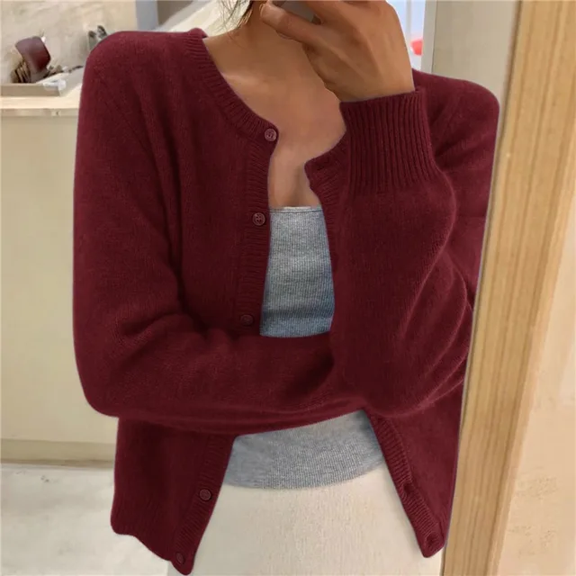 Cárdigan de punto suave para mujer, corte amplio, atemporal y elegante