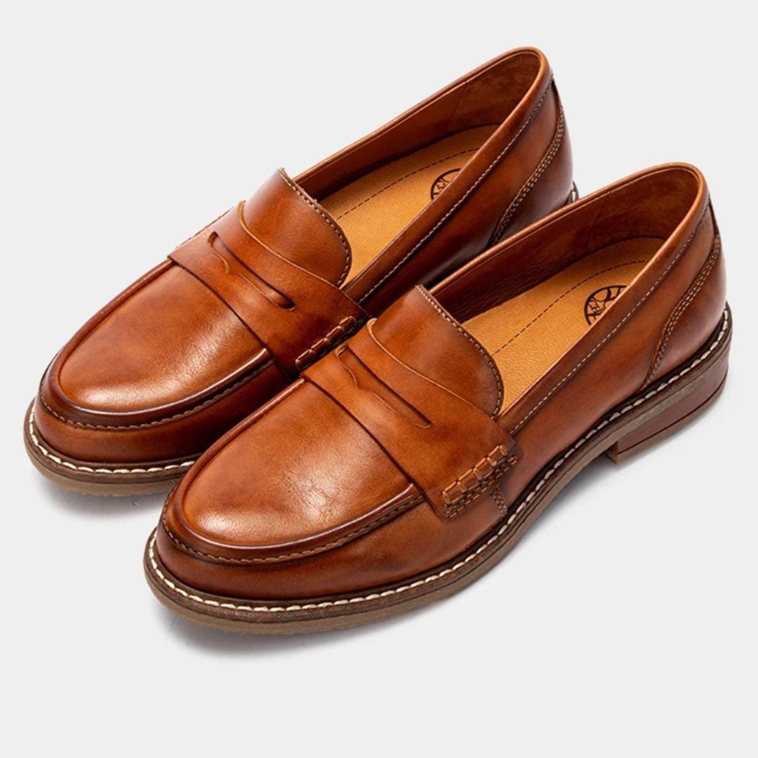 Women's Leather Loafers Orthopedic Smooth Cushioned Sole