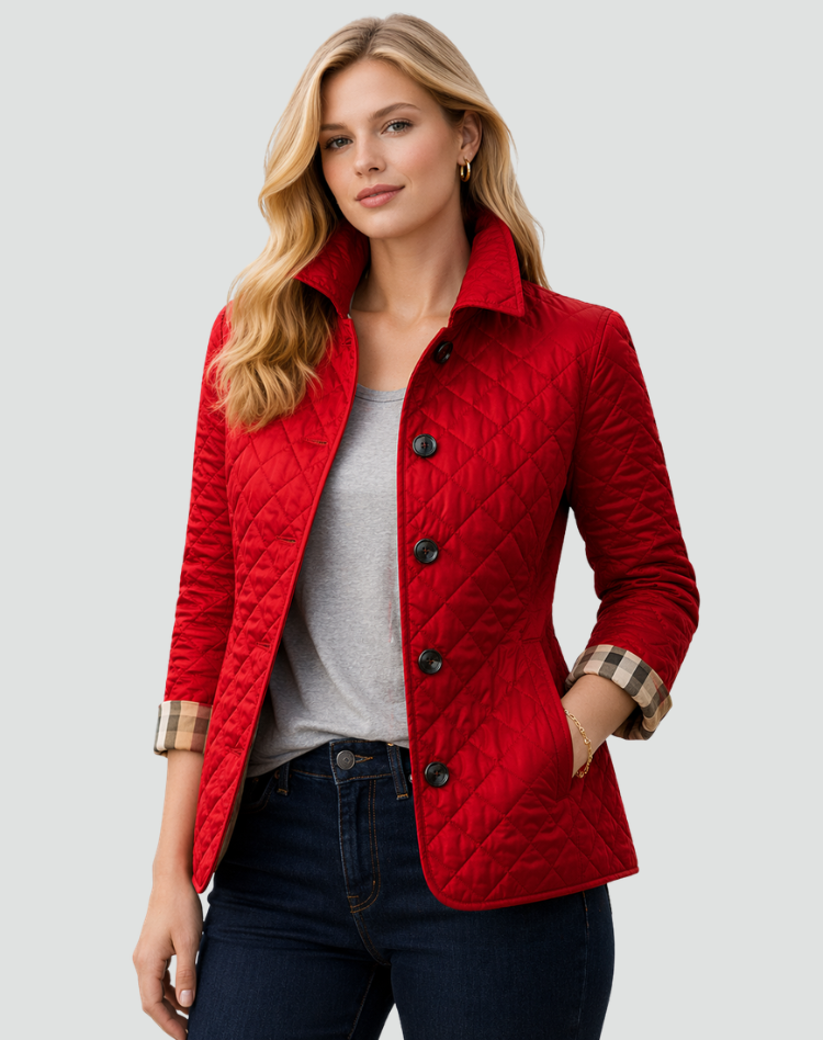 Veste matelassée de mi-saison pour femme à col