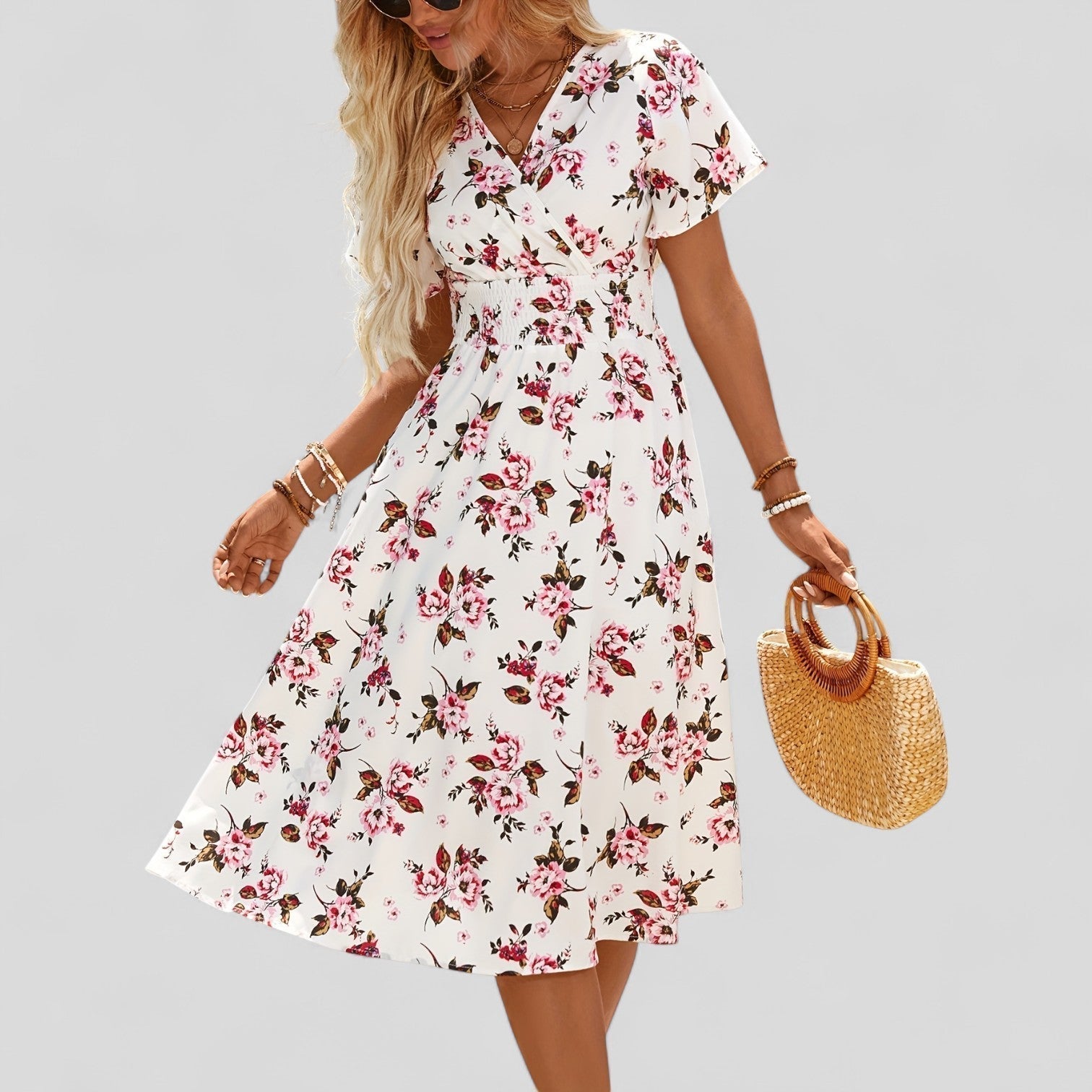 Women's Midi Dress V-neck
