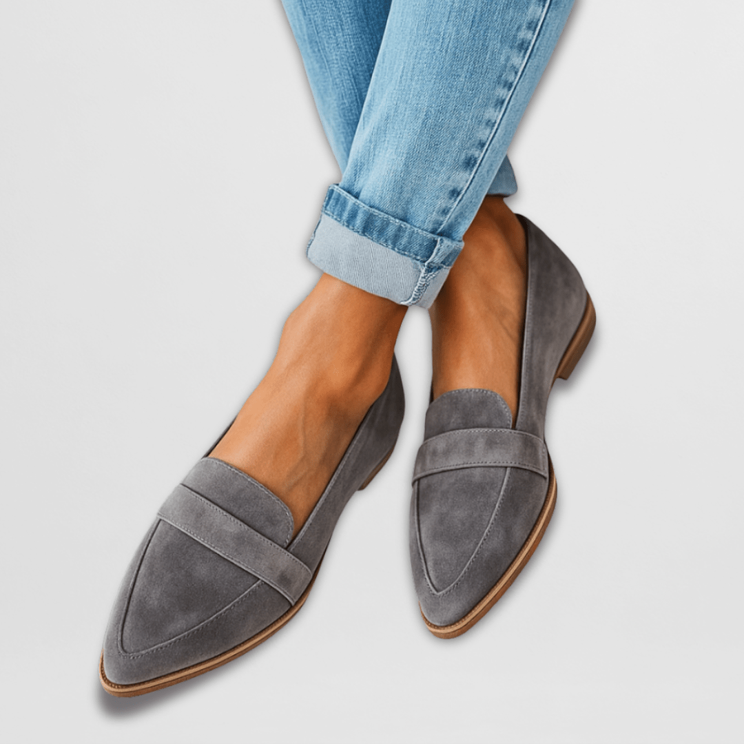 Mocasines de gamuza para mujer con soporte ortopédico