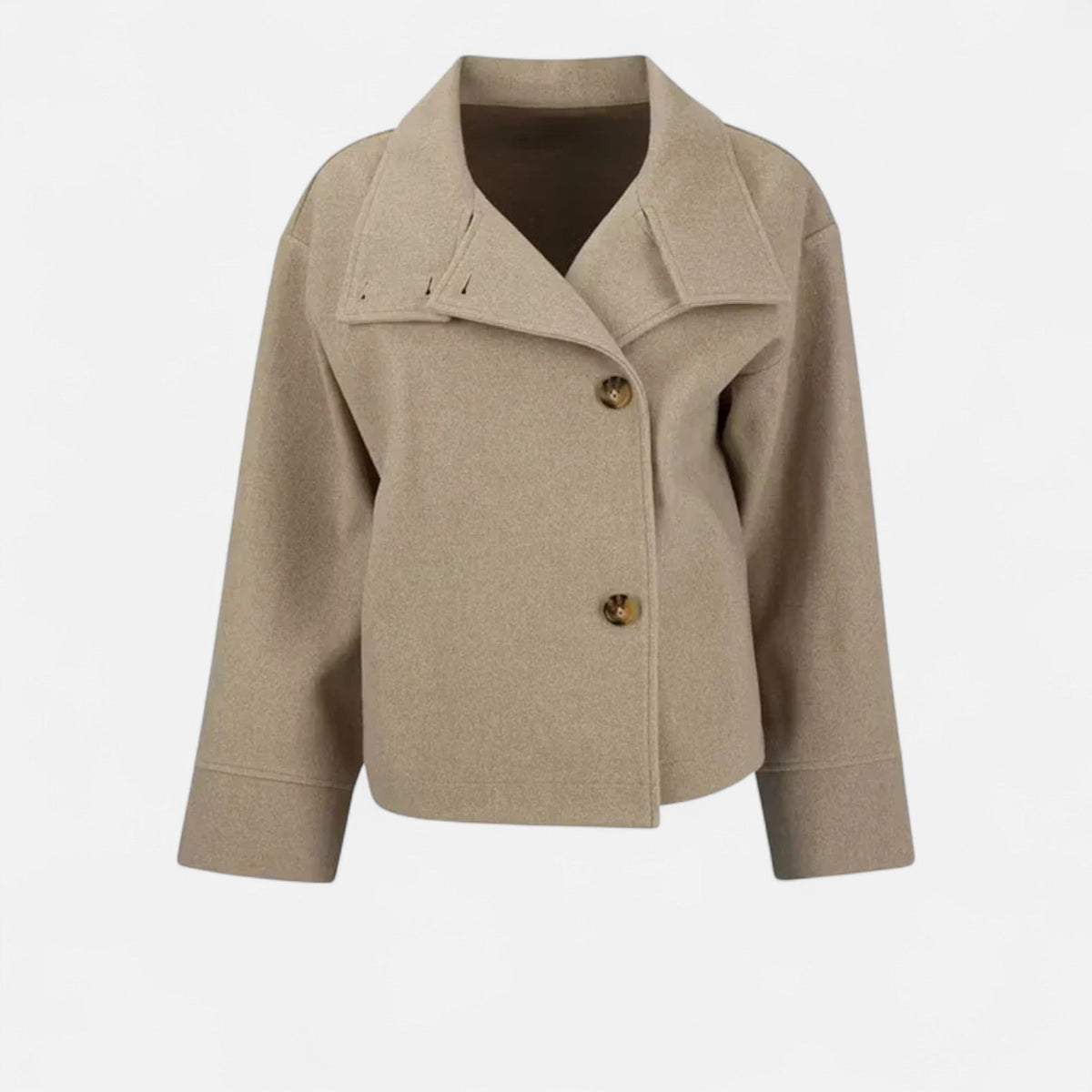 Women's Short Coat with High Collar