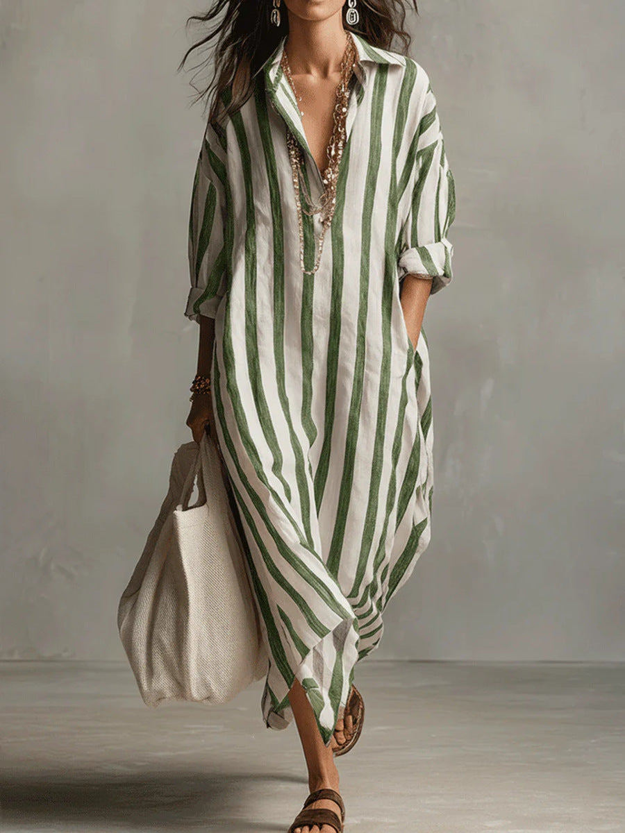 Women's Maxi Dress Linen side pockets