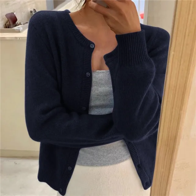 Cárdigan de punto suave para mujer, corte amplio, atemporal y elegante
