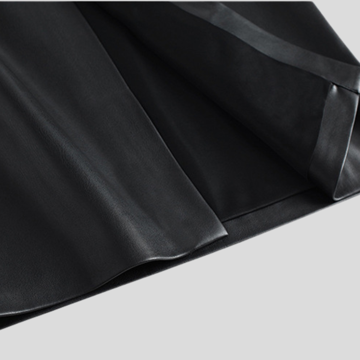 Women's Faux Leather Skirt High Waist Buckle Belt