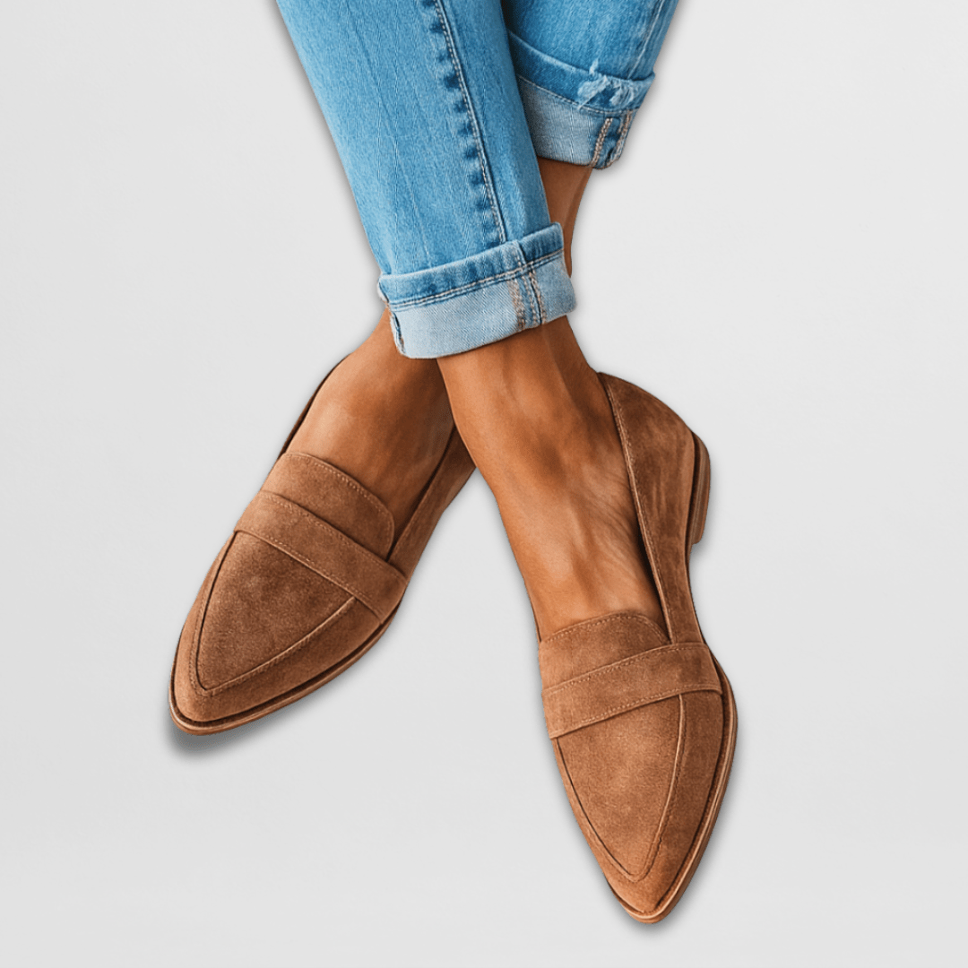 Mocasines de gamuza para mujer con soporte ortopédico