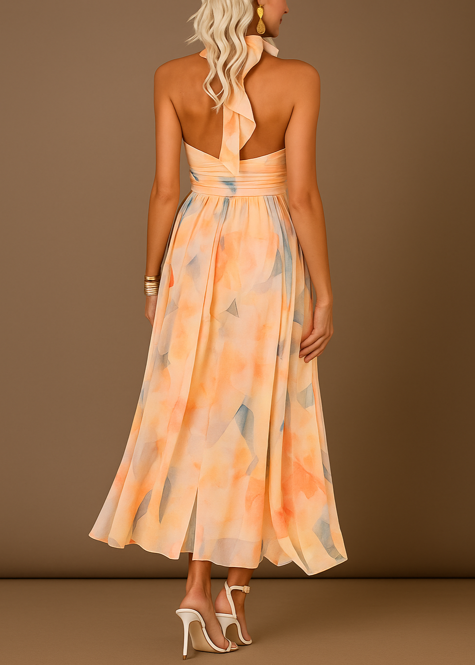 Cheryl - Vestido Maxi Fluido Sueño Pastel