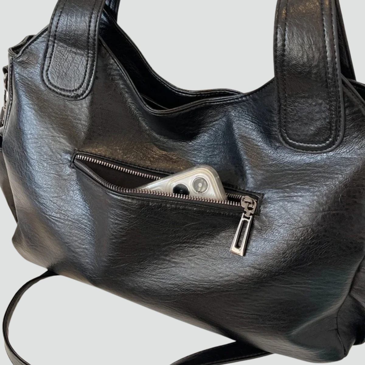 Ampia borsa tote da donna a spalla in pelle sintetica