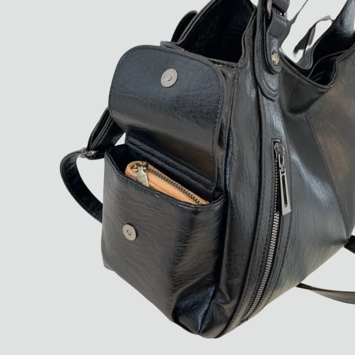 Ampia borsa tote da donna a spalla in pelle sintetica