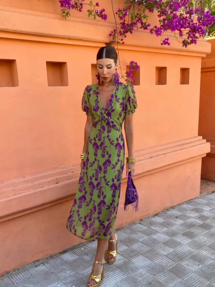 Robe femme col en V