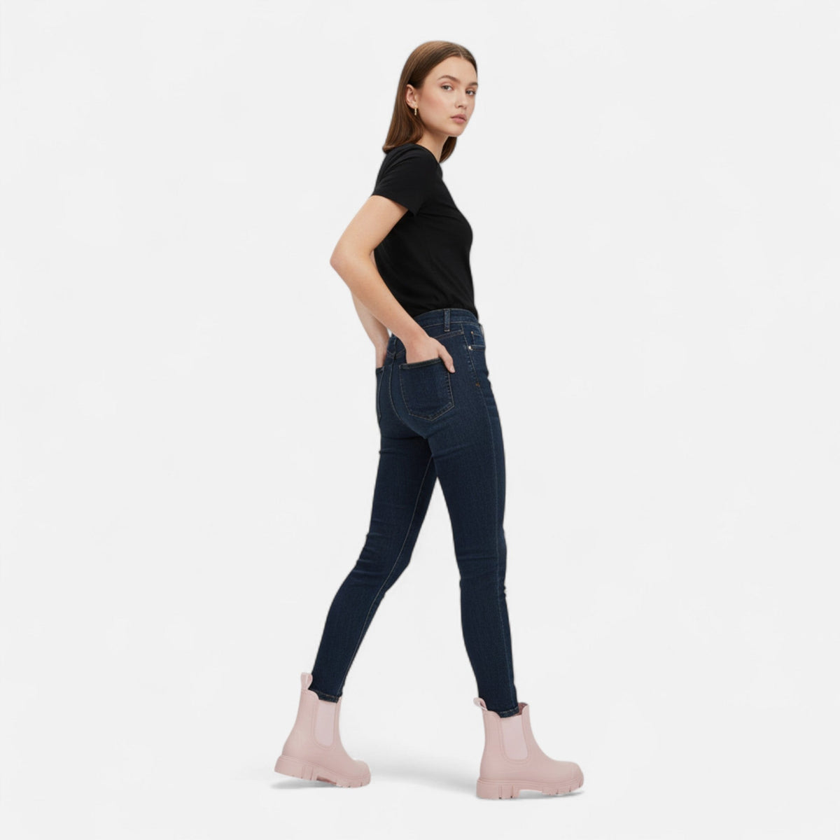 Botas de lluvia impermeables para mujer, clásicas, elegantes y para cualquier clima
