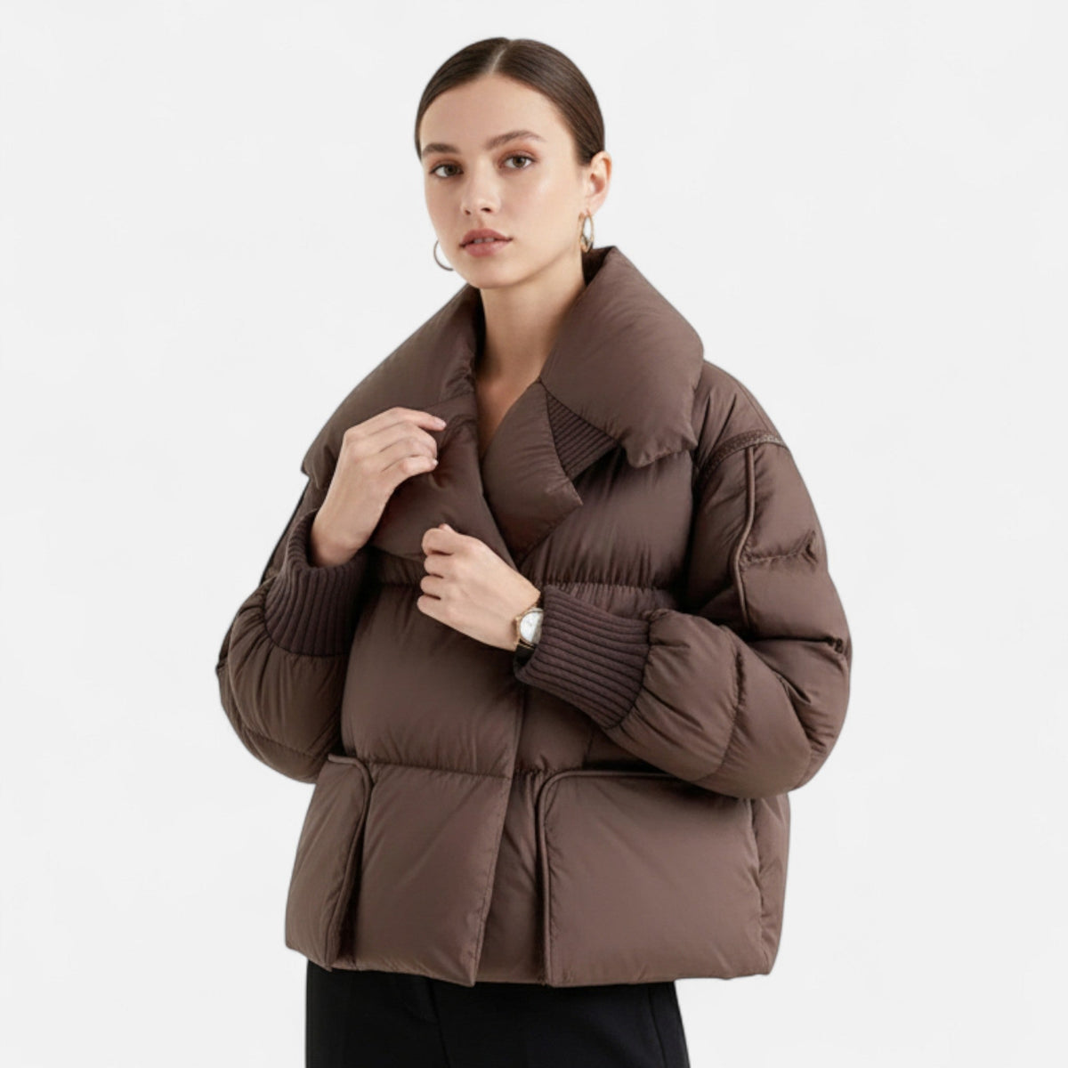 Women's Down Jacket with Removable Sleeves