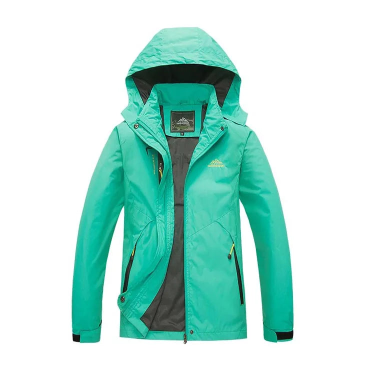 Women's Waterproof Hiking Jacket with Removable Hood