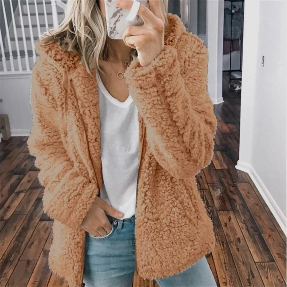 Women's Teddy Hooded Jacket Soft Warm Functional Hood